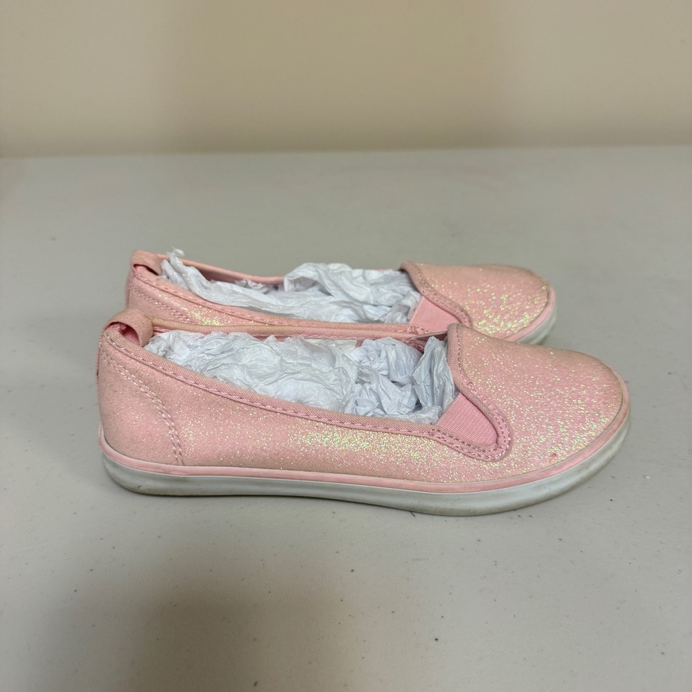 Gymboree Pink Glitter Shoes Girl’s 1 slip on shoes ballet flat Sneaker Valentine